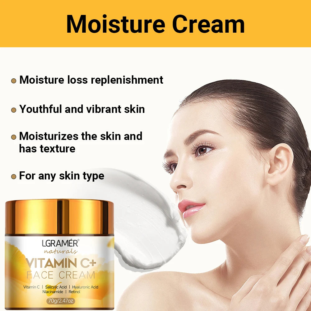 Vitamin C & Retinol Face Cream | Firming, Brightening & Anti-Ageing Moisturiser 70g