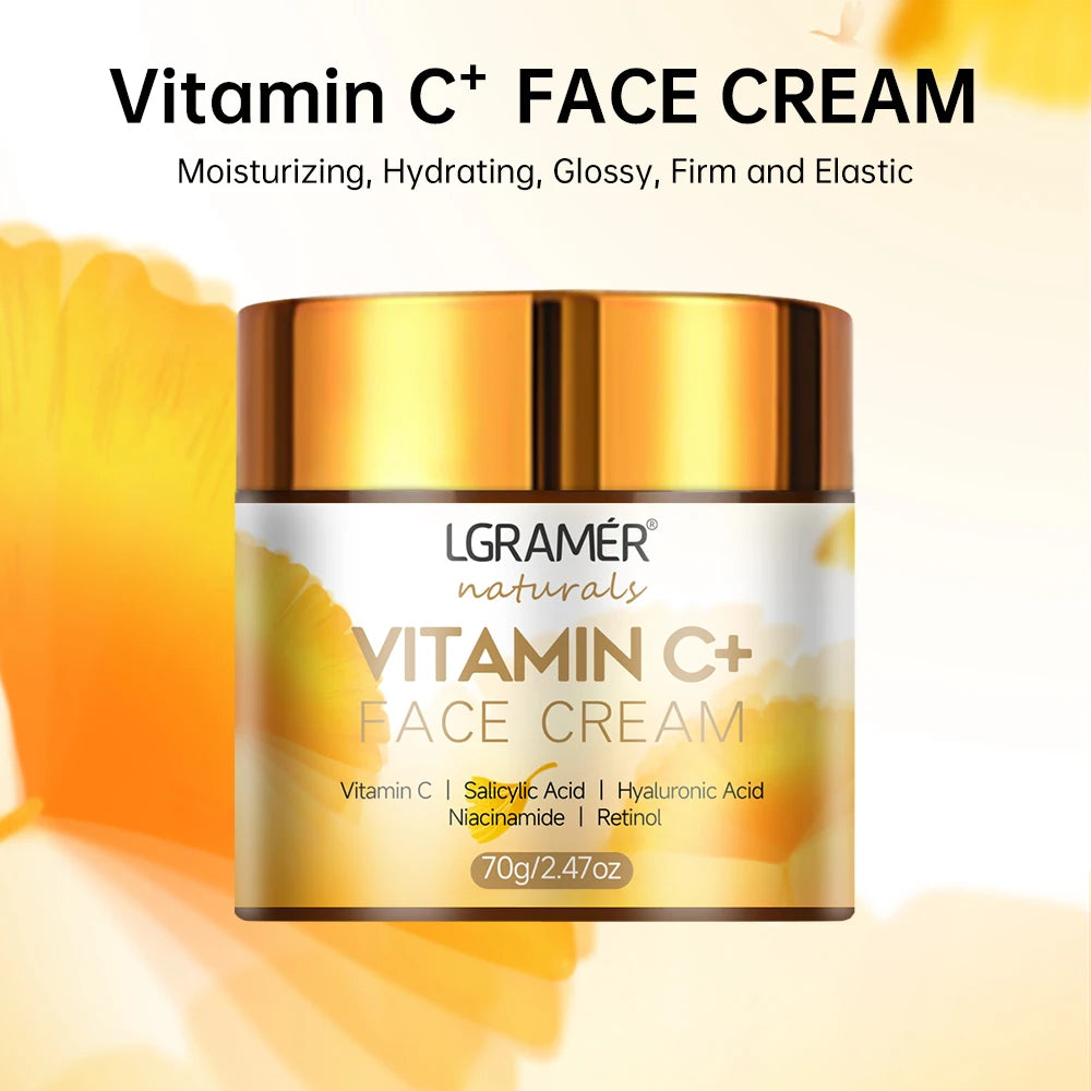 Vitamin C & Retinol Face Cream | Firming, Brightening & Anti-Ageing Moisturiser 70g