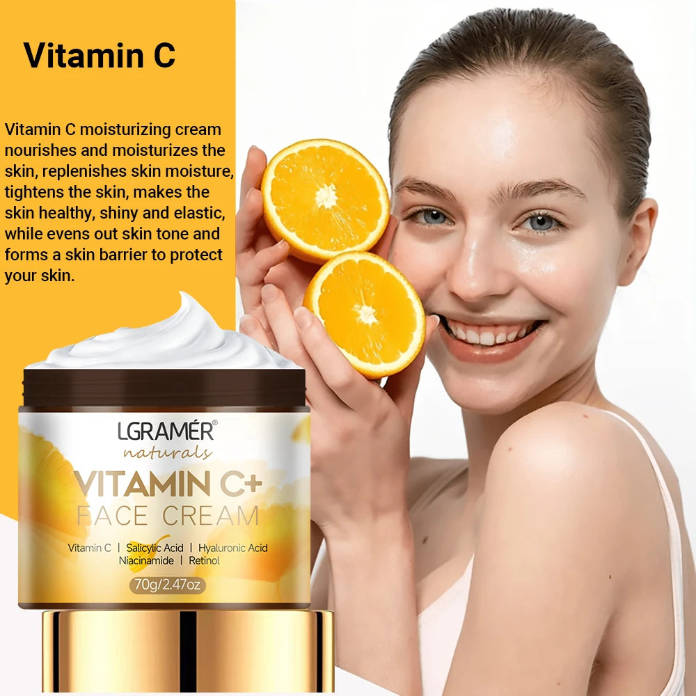 Vitamin C & Retinol Face Cream | Firming, Brightening & Anti-Ageing Moisturiser 70g